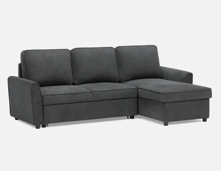 ALEX - modern interchangeable sectional sofa-bed with storage - Charcoal
