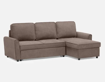 ALEX - modern interchangeable sectional sofa-bed with storage - Taupe