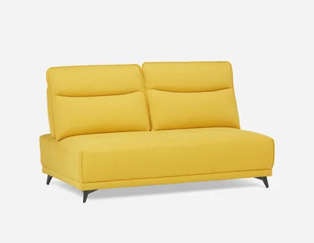 SIMON - modern contemporary armless loveseat with adjustable backrest - Yellow
