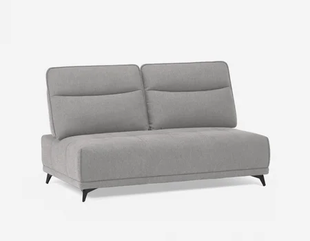 SIMON - modern contemporary armless loveseat with adjustable backrest - Light Grey