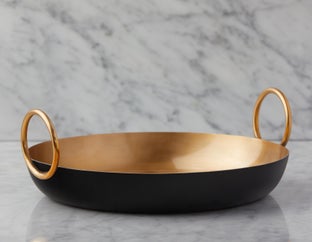 MARIAH - aluminum tray 38 cm - Black/Gold