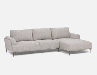 VICTOR - canapé d'angle côté droit contemporain - Gris