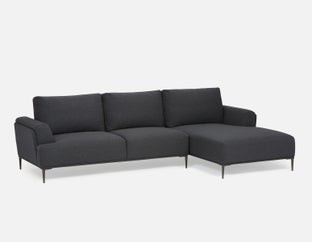 VICTOR - canapé d'angle côté droit contemporain - Gris foncé