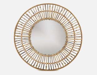 NELIA - miroir avec cadre en bambou 71 cm - Naturel