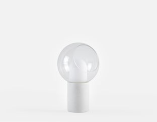 EVY - led table lamp with marble base 41 cm height - White