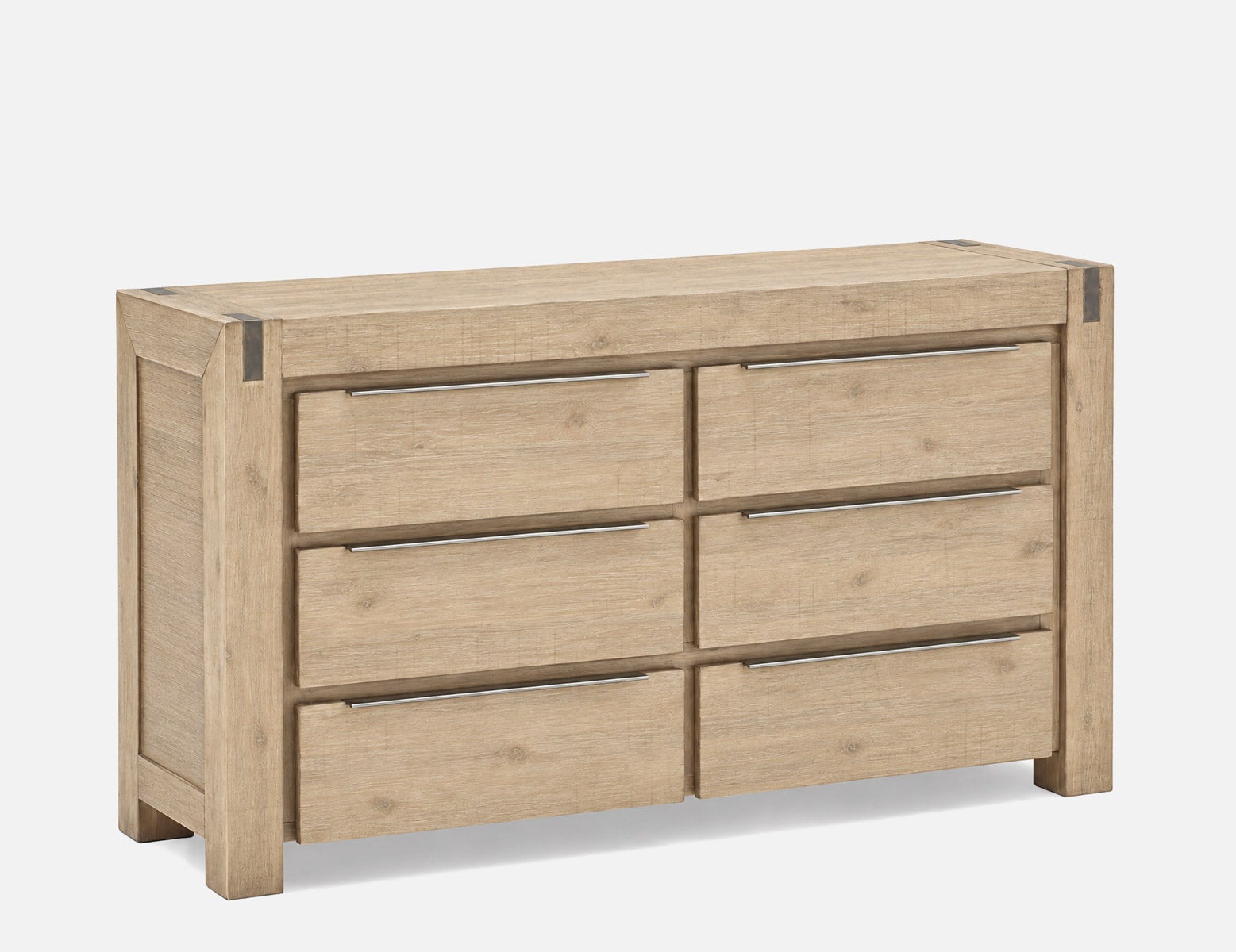 BREMEN - commode à 6 tiroirs en bois d'acacia campagnard moderne - Brun