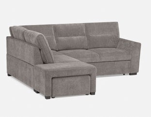MINNESOTA - left-facing sectional sofa-bed with storage - Grey