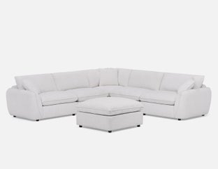 KIMM - canapé d'angle modulaire 6-mcx contemporain - Crème