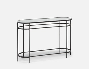 PETE - console avec plateau en miroir 120 cm - Noir