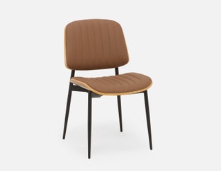 BEHARA - chaise de salle à manger rétro moderne du milieu du siècle - Brun