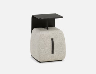 ALANA - table d'appoint avec pouf - Gris clair