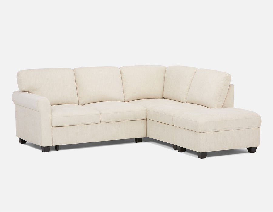 DELPHINE traditional right-facing sectional sofa-bed with storage undefined