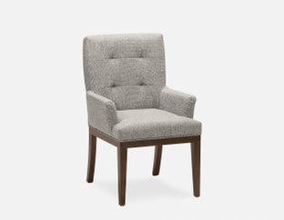VICTORIA - chaise de salle à manger capitonnée avec accoudoirs - Gris