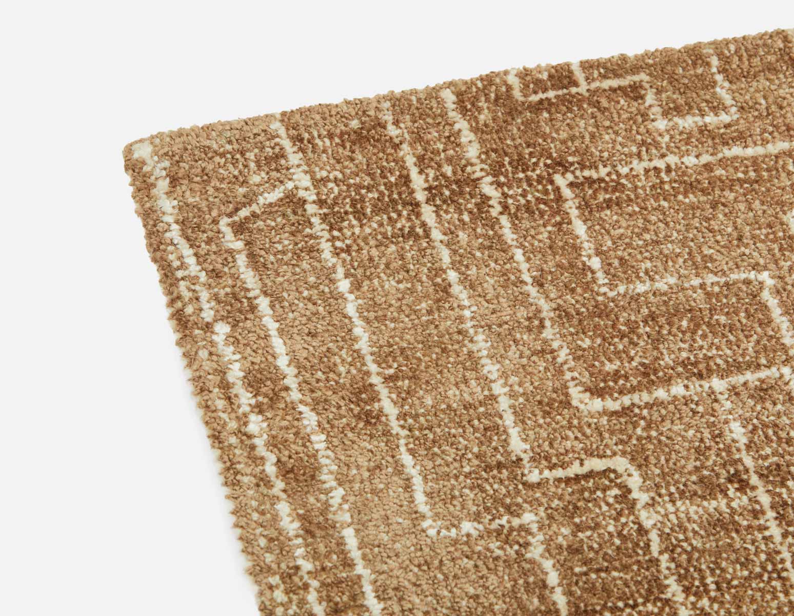 THEIA - tapis artisanal en laine 10'x12' - Brun