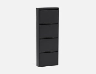 BERT - meuble à chaussures 4 portes moderne - Noir