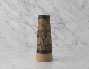 BASIL - ceramic vase 30 cm - Black