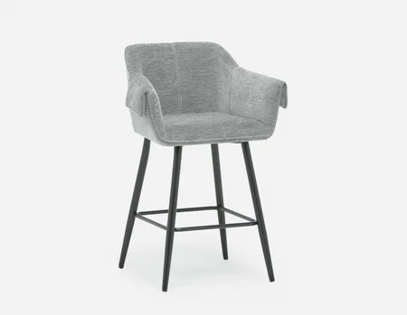 RALPH - tabouret de comptoir rembourré du milieu du siècle 66 cm - Gris