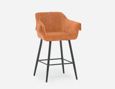 RALPH - tabouret de comptoir rembourré du milieu du siècle 66 cm - Rouille