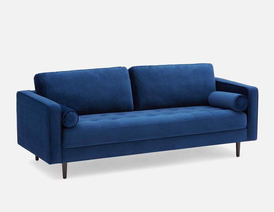KINSEY velvet 3-seater sofa undefined