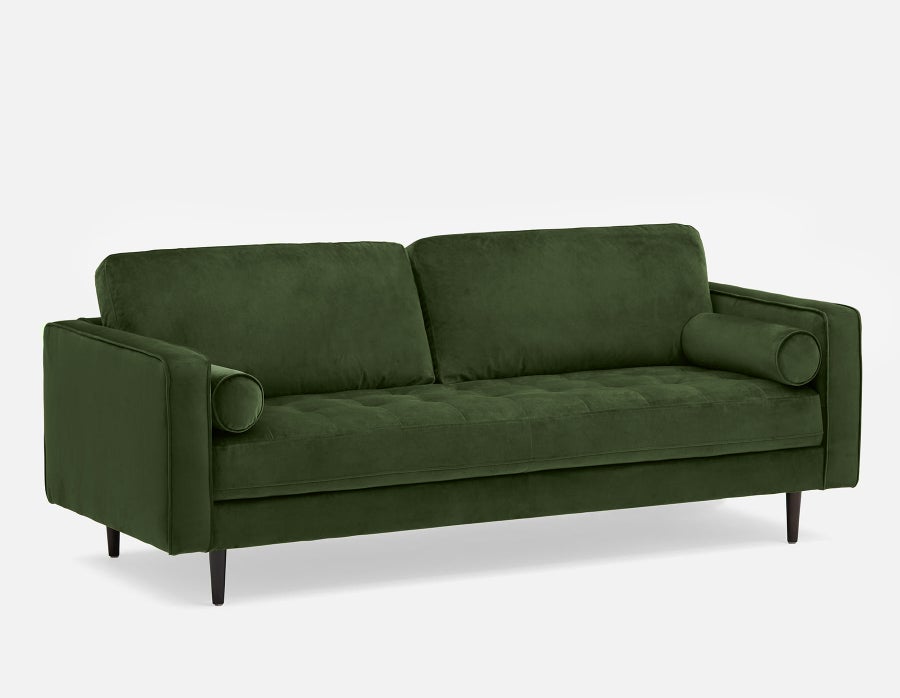 KINSEY velvet 3-seater sofa undefined