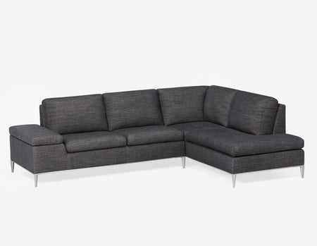 ANDREW - right-facing sectional sofa in performance fabric - Charcoal
