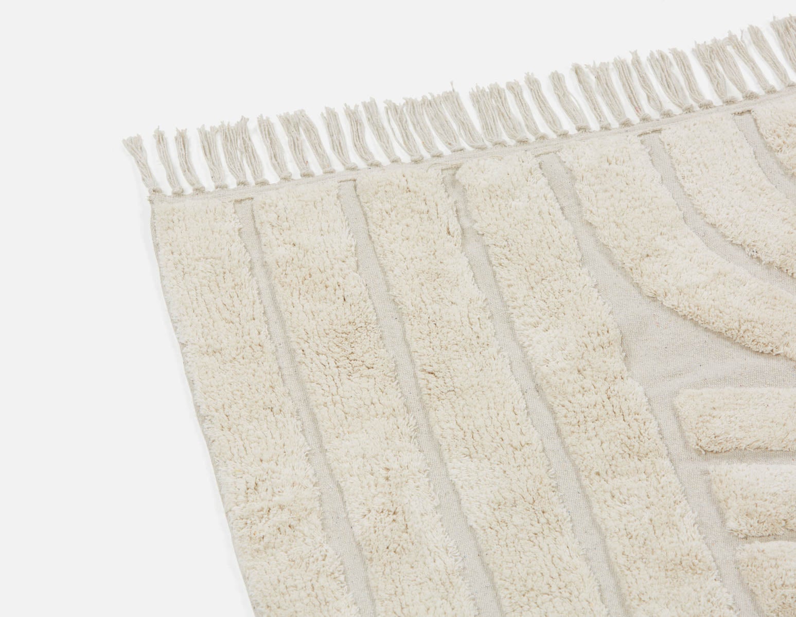 PURI tapis touffeté en coton avec franges 6' x 9' | Structube