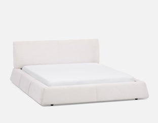 TESSA - modern contemporary upholstered king size bed - Cream