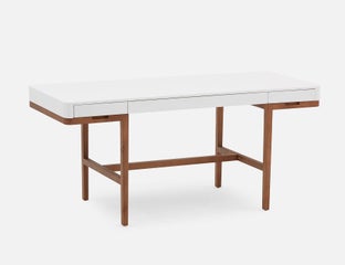 ADEL - solid ash wood desk 166 cm - White