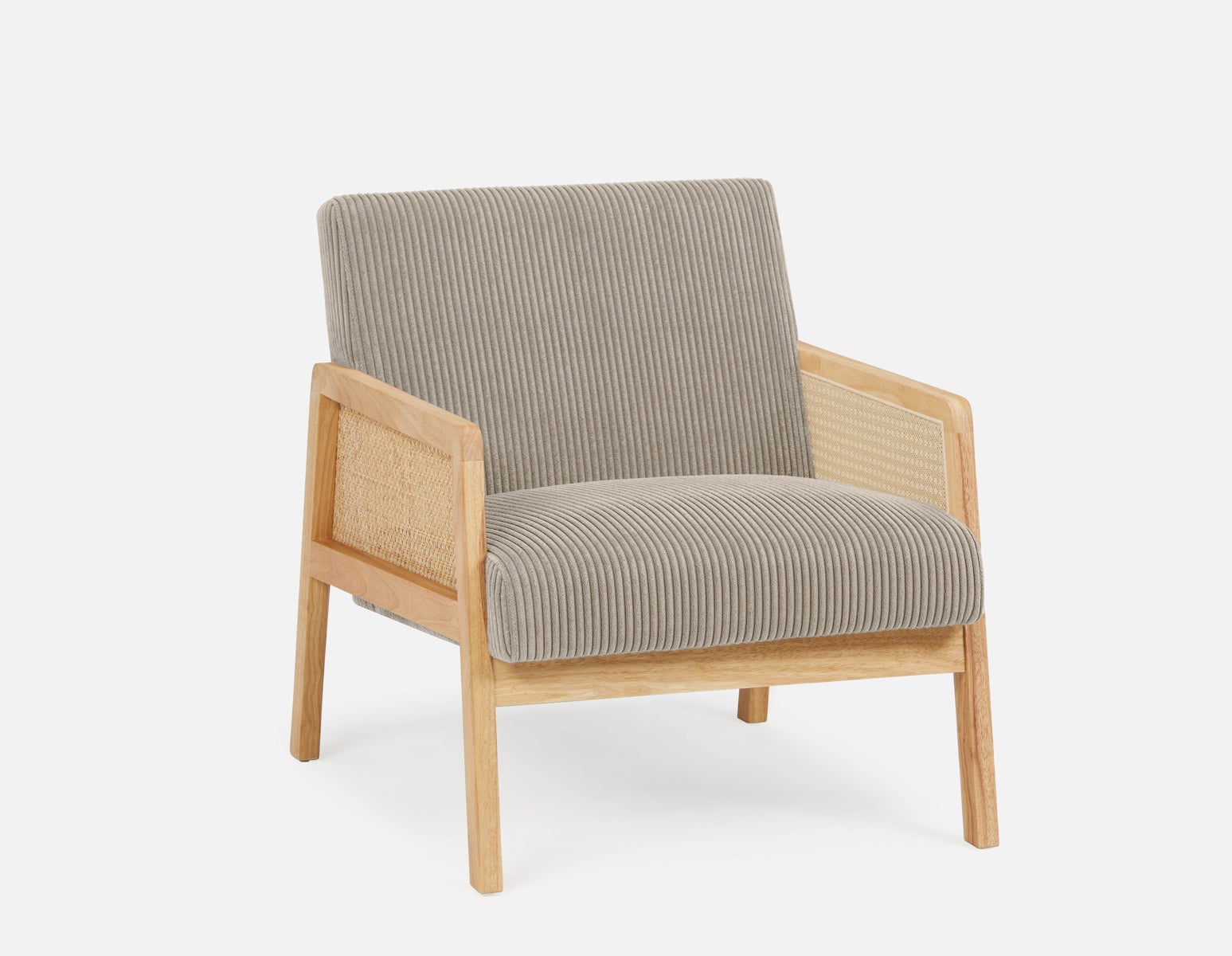 BECKETT armchair with corduroy and rattan accents Structube