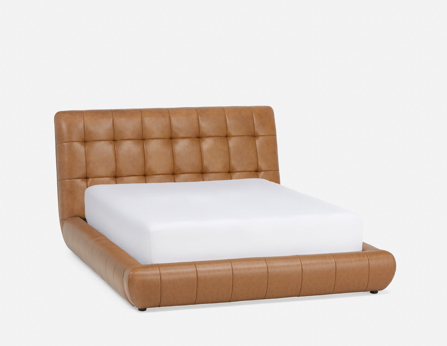 Tufted leather sleigh bed sales