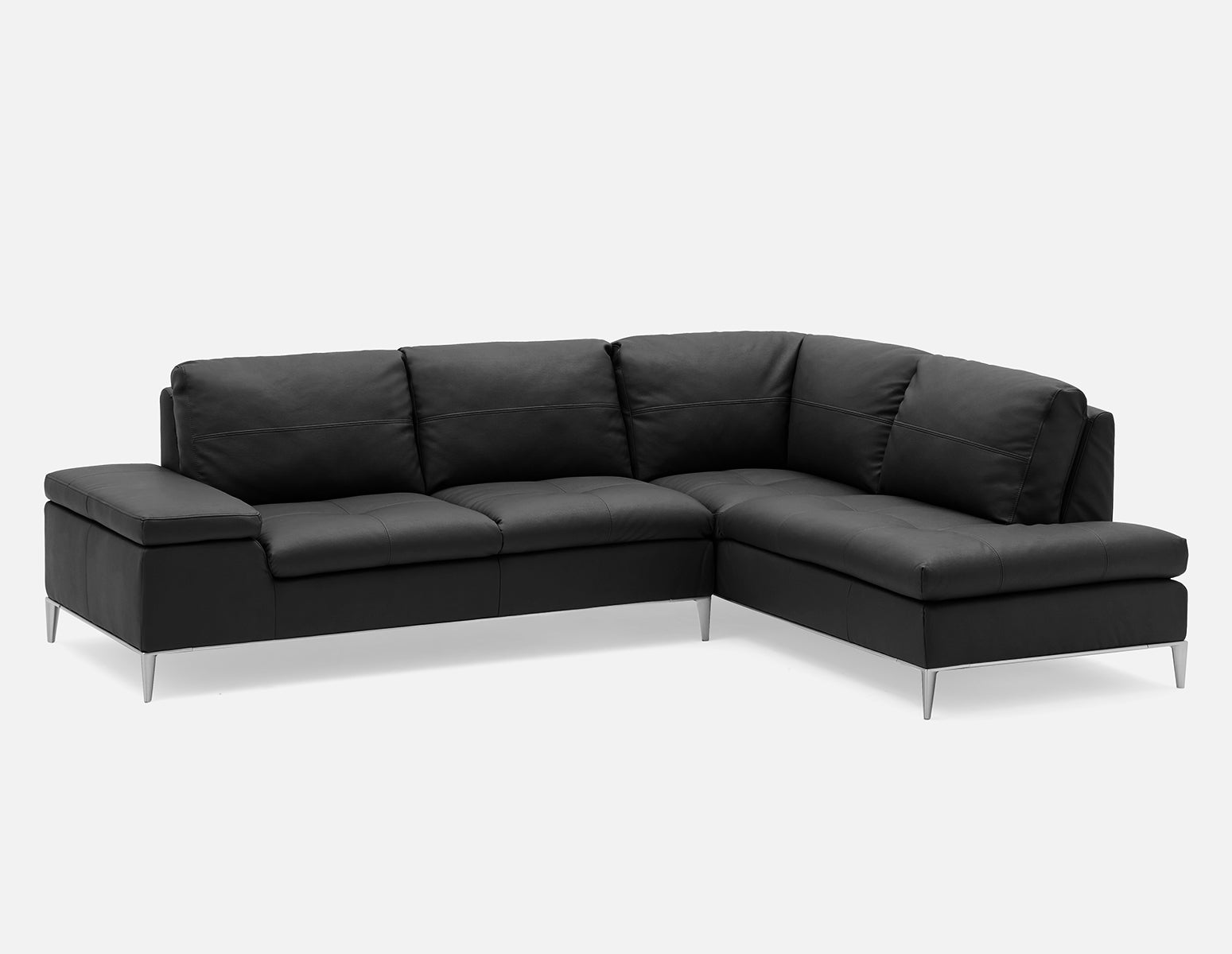 ANDREW - modern right-facing sectional sofa with storage - Black