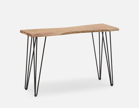 RENO - console en bois d'acacia massif 120 cm - Naturel