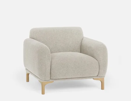 BRUX - fauteuil moderne du milieu du siècle - Greige