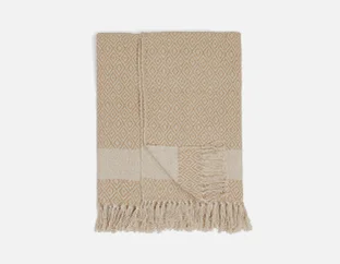 MAURICE - jeté 130 cm x 170 cm - Beige