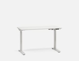 LEVER - bureau électrique à moteur unique 2 niveaux 120 cm (top inclus) - Blanc