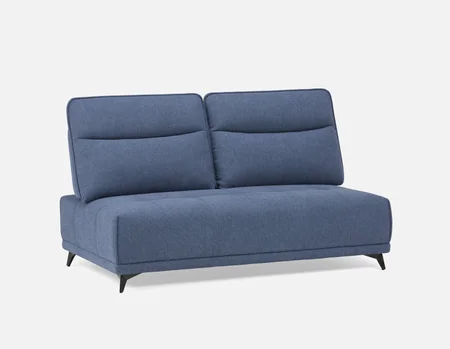 SIMON - modern contemporary armless loveseat with adjustable backrest - Blue