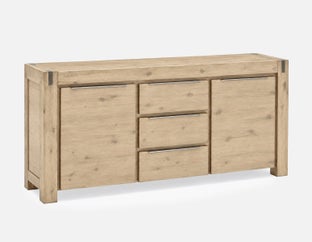 BREMEN - modern farmhouse acacia wood 2-door sideboard - Brown
