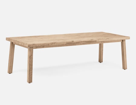 THESSALIA - distressed solid mango wood large dining table 260 cm - Natural