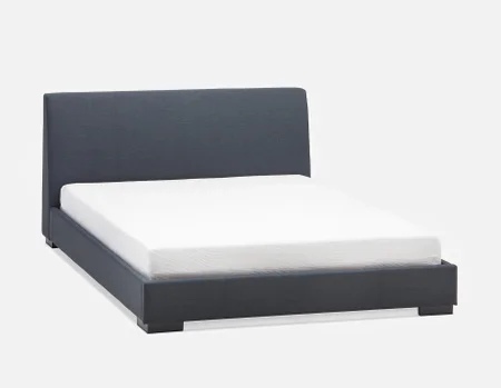 DENICE - modern contemporary upholstered queen size bed - Dark Grey