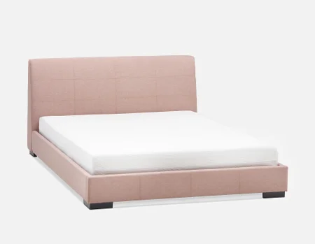 DENICE - modern contemporary upholstered queen size bed - Pink