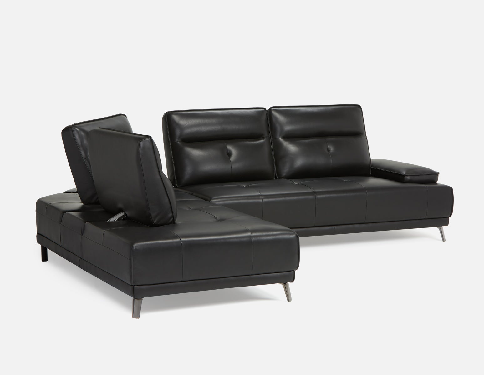 ANGKOR left-facing leather sectional sofa