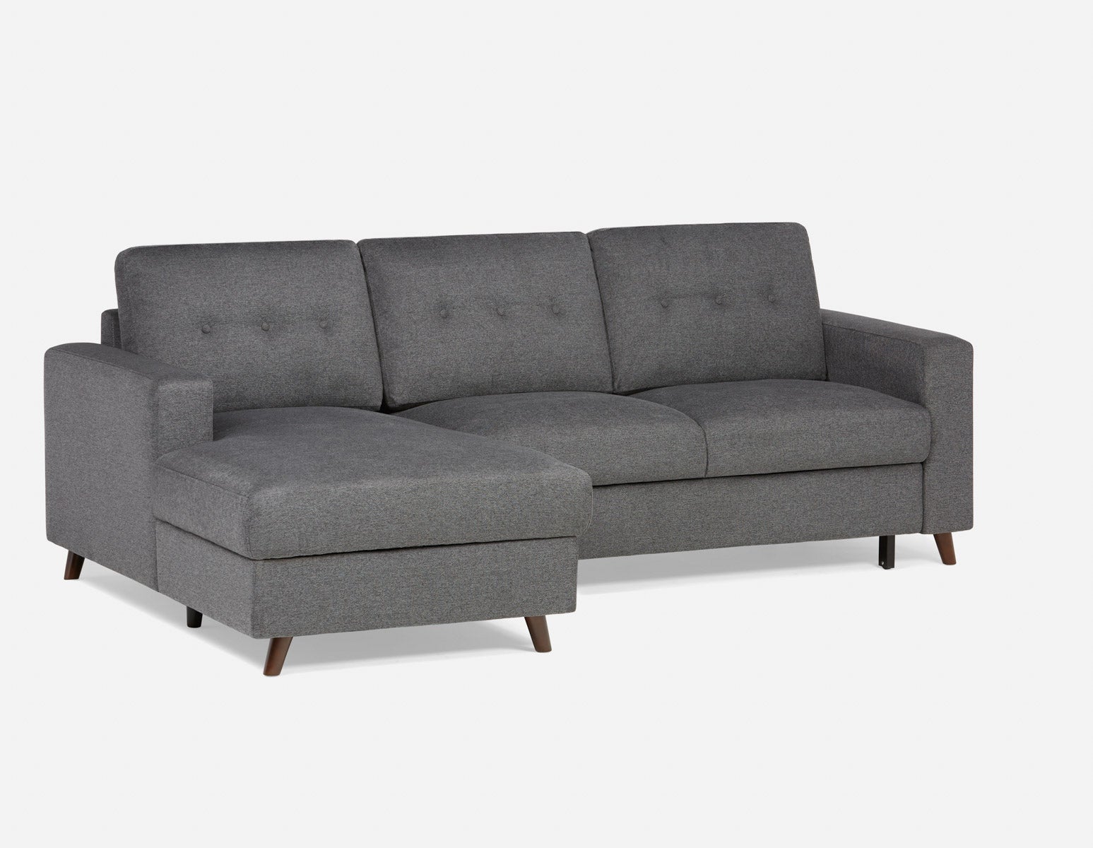 RENEE midcentury modern rightfacing sectional sofabed with storage