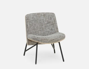 STEPHANE - chaise d'appoint contemporaine en bois courbé - Gris