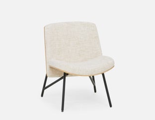 STEPHANE - chaise d'appoint contemporaine en bois courbé - Crème