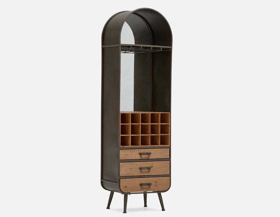 EVANS fir wood and metal wine cabinet undefined