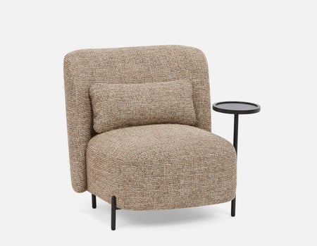 STIOLO - fauteuil d'appoint avec porte-boisson interchangeable - Brun