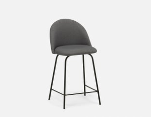 LAVAL - tabouret de comptoir moderne avec dossier 61 cm - Gris