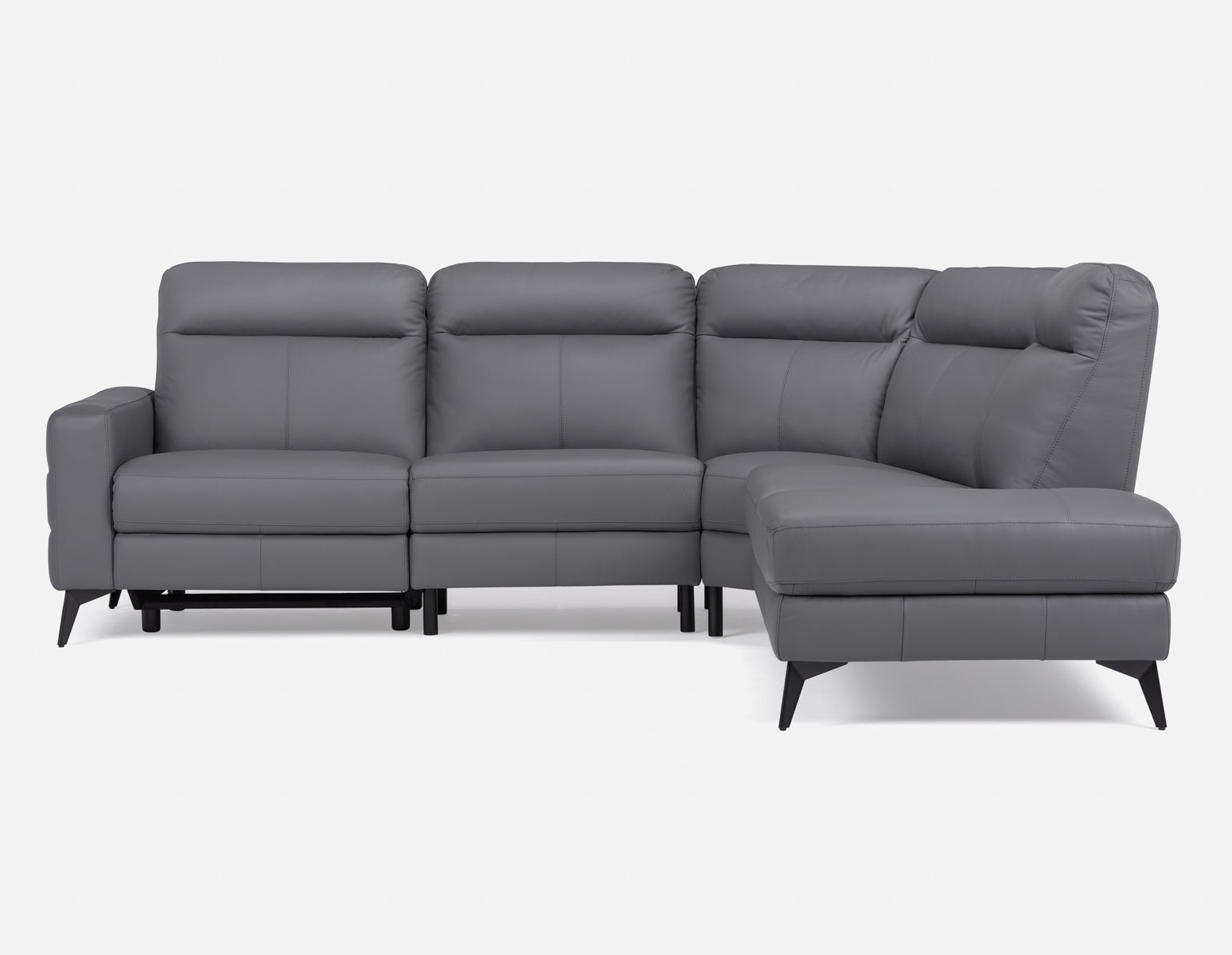 BILLIE canapé d'angle inclinable 100% cuir avec commande électrique côté  droit undefined