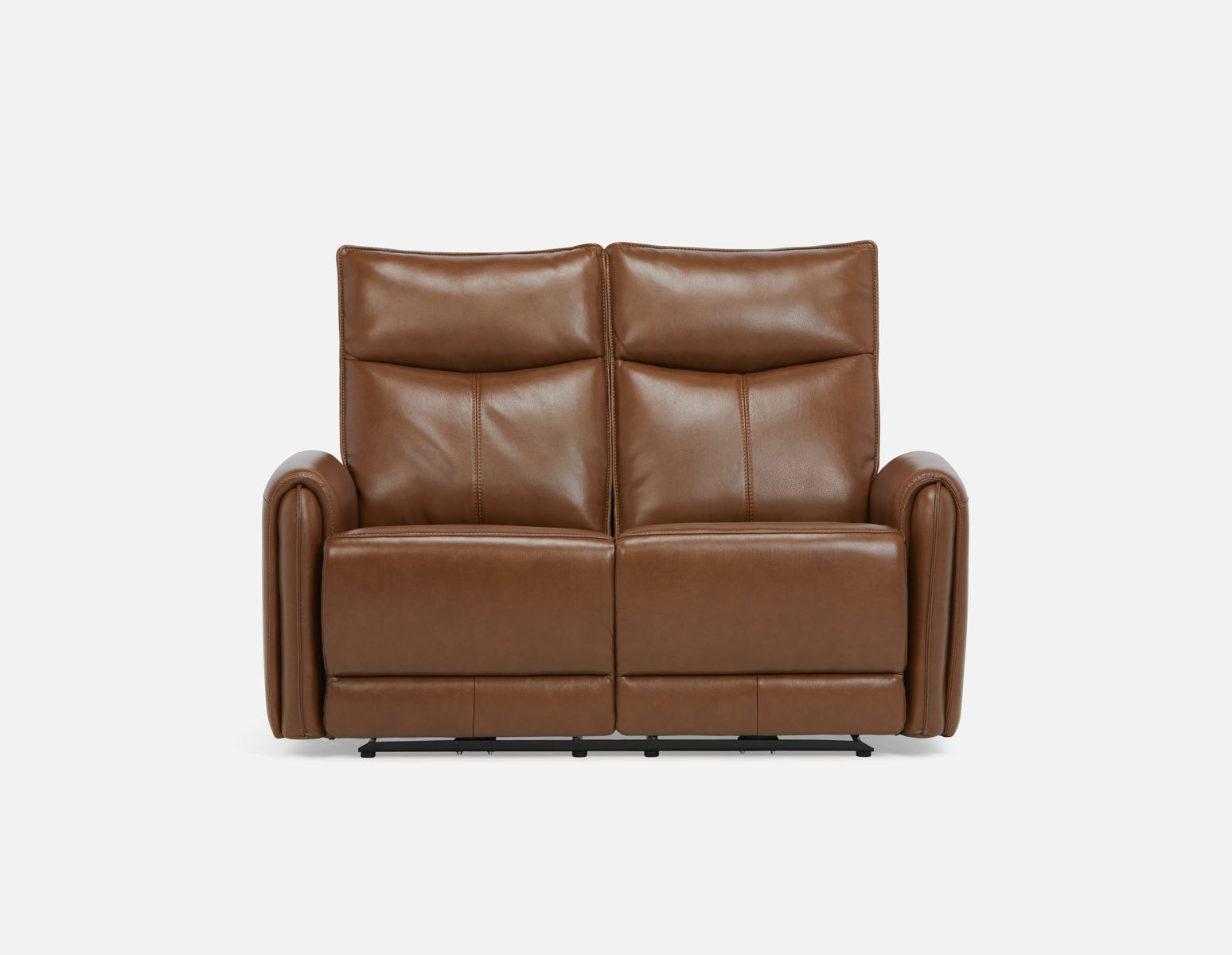 CALVERO contemporary power-reclining 100% leather loveseat with usb port undefined