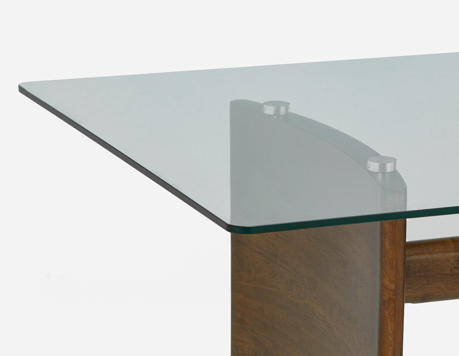 JOELLE solid rubberwood dining table with tempered glass top 200 cm undefined